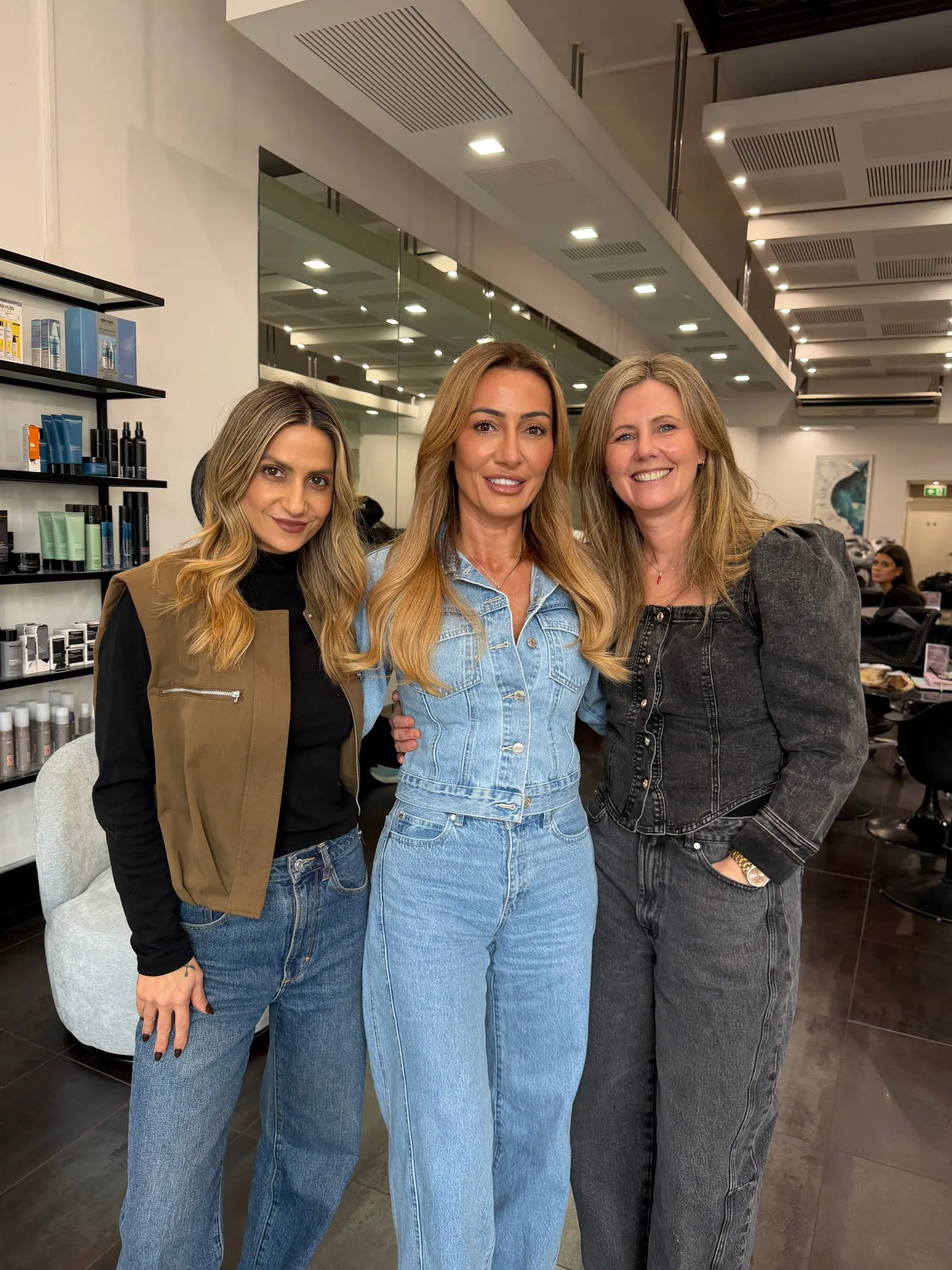 Emily, Sarah and Carly with long MARE X Salon Ayre hair extensions at Salon Ayre, Mentone VIC